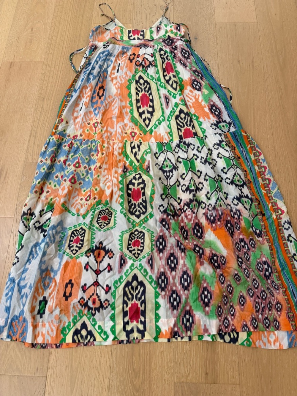 Johnny Was 100% Silk Floral Embroidered Boho Maxi Dress - Multicolor XS - Picture 10 of 11